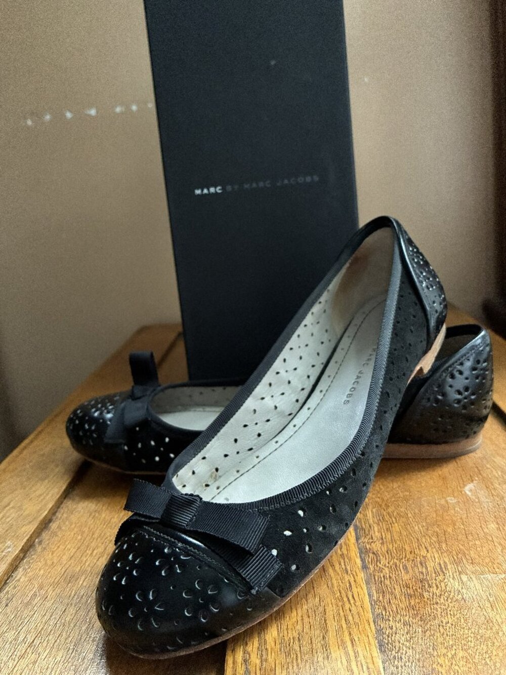Marc Jacobs Perforated Ballet Flats Black US6/EU36